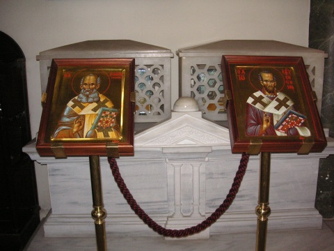 The relics of St. Gregory the Theologian and St. John Chrysostom